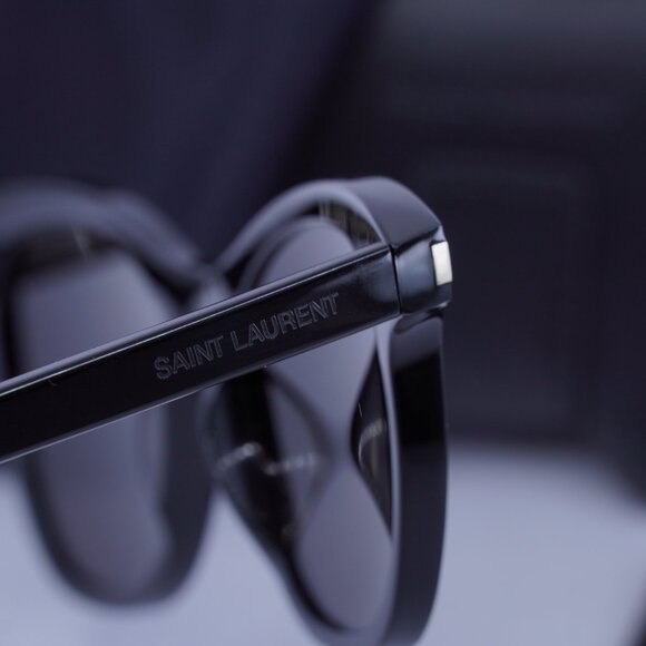 Saint Laurent SL356 001 Cat Eye Sunglasses - Black - Picture 4 of 12